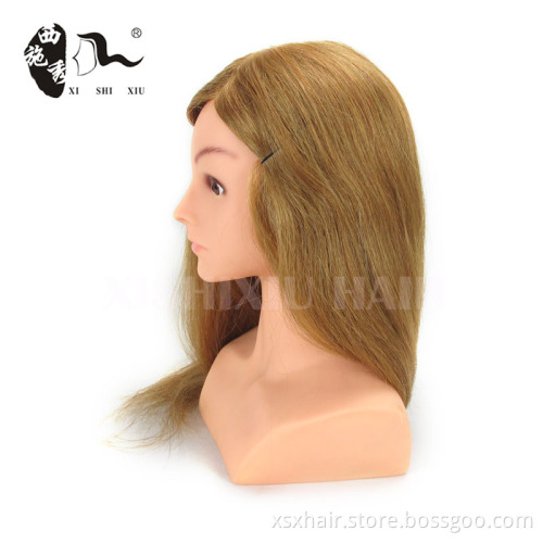 Real Human Hair Mannequin Practice Training Head
